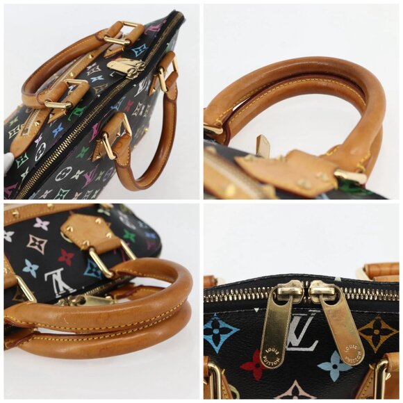 LOUIS VUITTON Monogram Multicolor Alma Hand Bag Black M92646 LV Auth 128178A - Picture 16 of 16